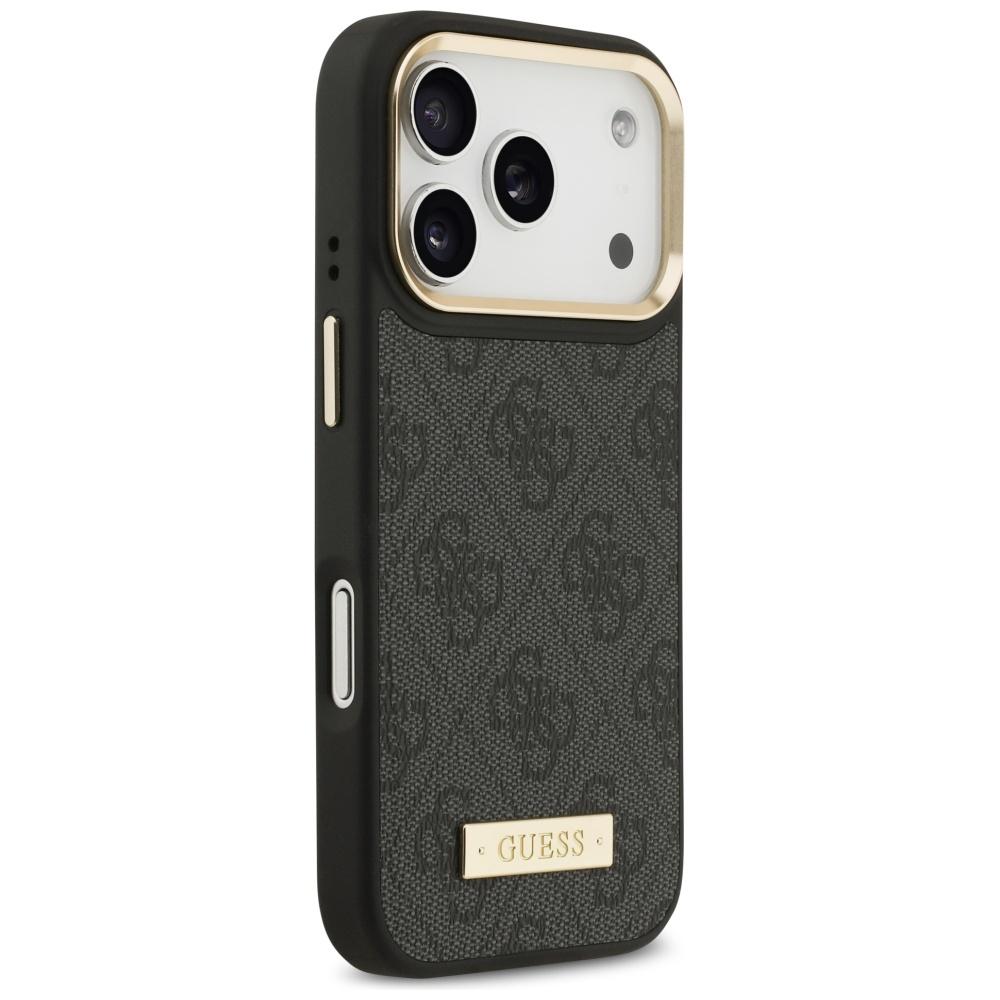 Guess 4G Logo Plate MagSafe Case for iPhone 17 Pro Black