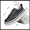 Autumn 2025 Men's Leather Breathable Slip-on Loafers with Thick Sole