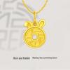 Gold-Plated Jade Rabbit Zodiac Pendant Necklace - Cute Gift for Her