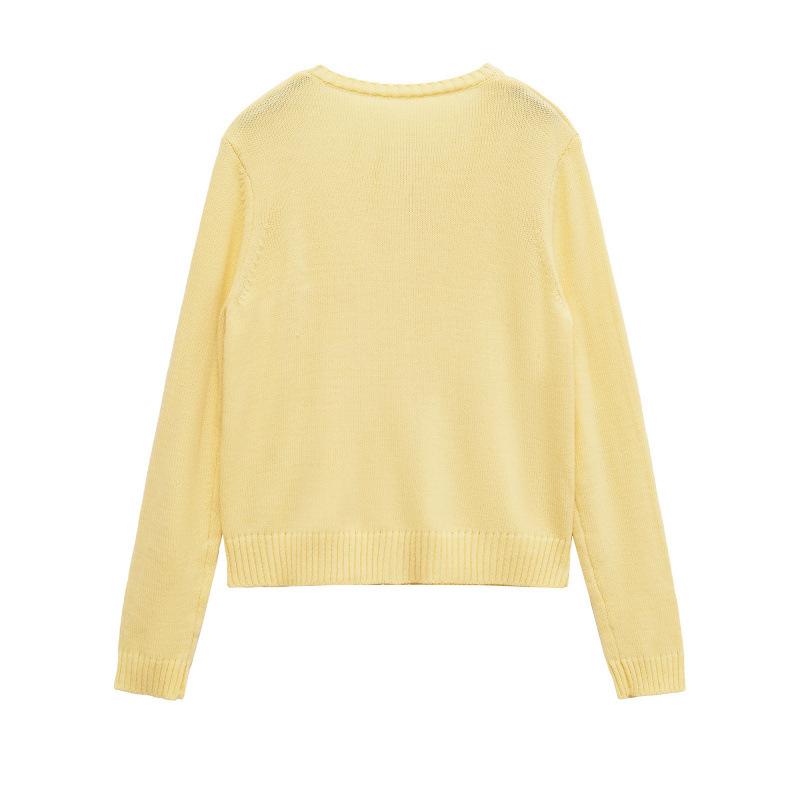 European and American Style, New Women's Fashion, Versatile, Cross-border Wool Blend Crew Neck Knit Cardigan