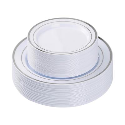 Disposable Tableware Beautiful Plastic Plate Disposable Dinner Plate And Dinner Plate Set  Trim Pattern