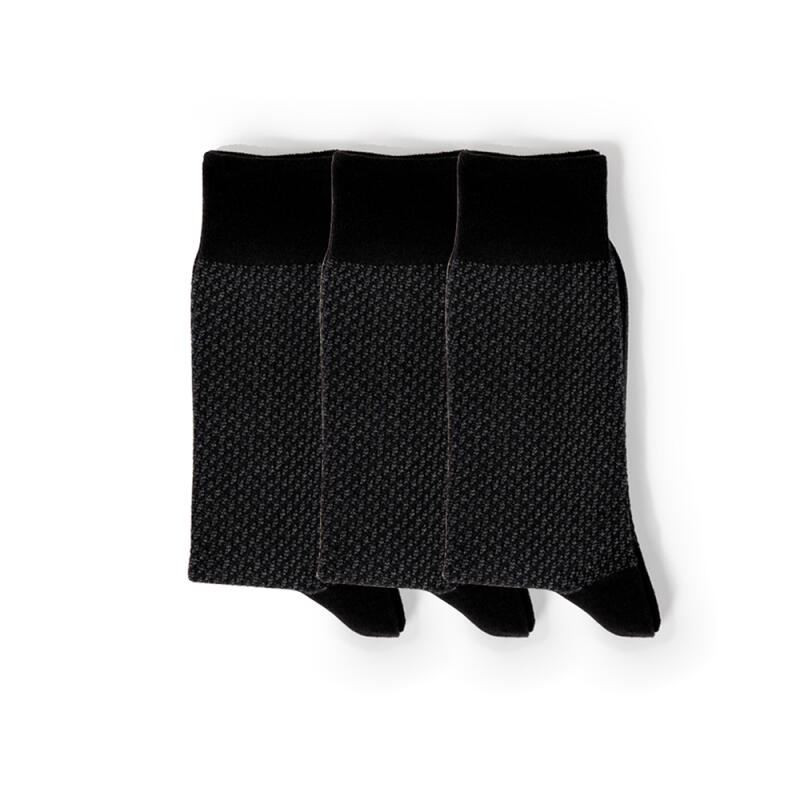 Men's formal socks Harrington pattern socks HA-76 black 3-pack set