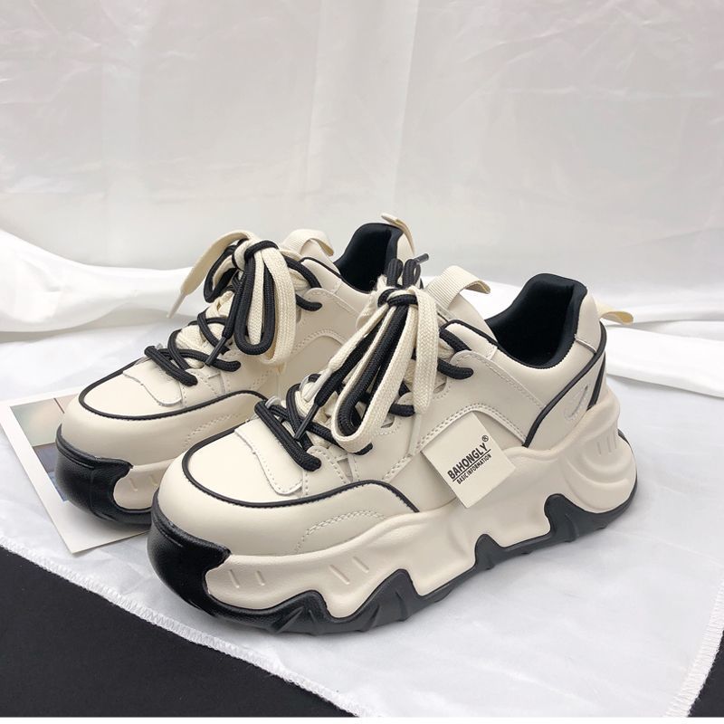 Autumn women's shoes show small feet and increase height thick-soled versatile casual sports shoes