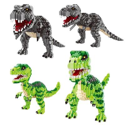 DIY Dinosaur Mini Building Blocks Tyrannosaurus Rex Velociraptor 3D Model  Micro Bricks Puzzle Figure Toys For Kids Gift