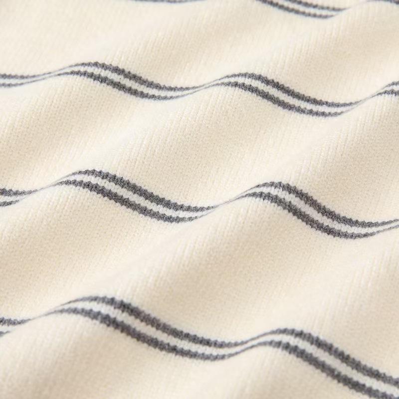2026 Striped Baby Polo Sweater: Infant Toddler Half-Zip Knitwear Pullover