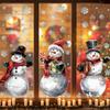 Snowflake Window Decals Cartoon Snowman Window Clings Creative Decorative Sticker  Home Decoration
