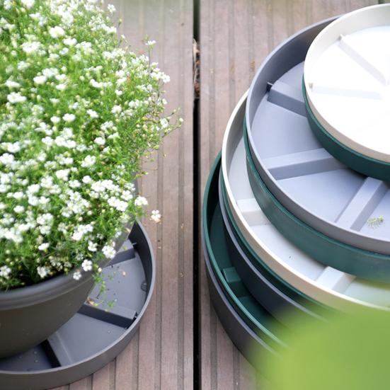 Sottovaso Per Piante In Ceramica Verde/Blu – 16 Cm, Raccogliacqua Per Interni/Esterni - 4