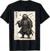 Samurai Sloth Warrior Retro Japanese Art Anime Graphic T-Shirt