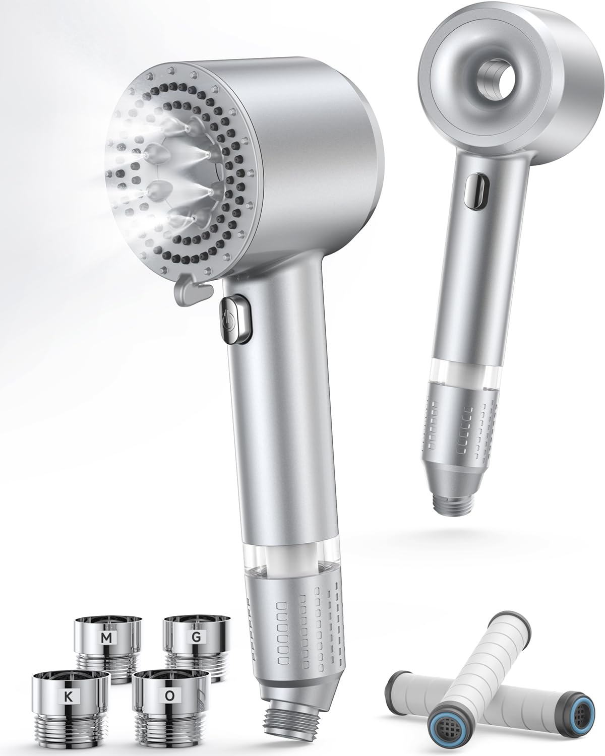 

Anycee Original Design Bubble Shower Double Pressure Boost and Cleaning Shower Head with Water 3 High Water Chlorine Improved Skin Hair Warm and Pore