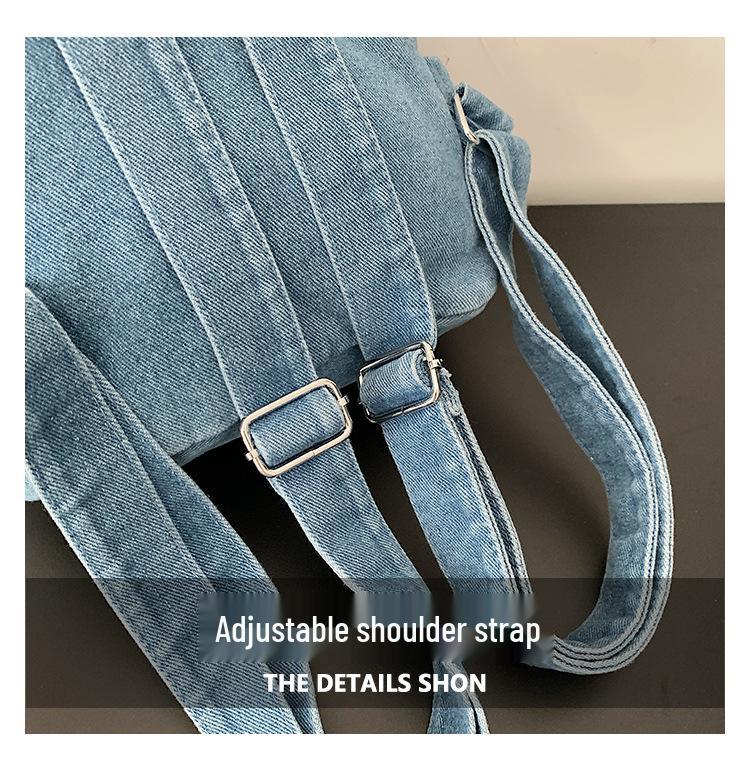 Lightweight Unisex Mini Japanese-Style Denim Backpack for Women and College Students