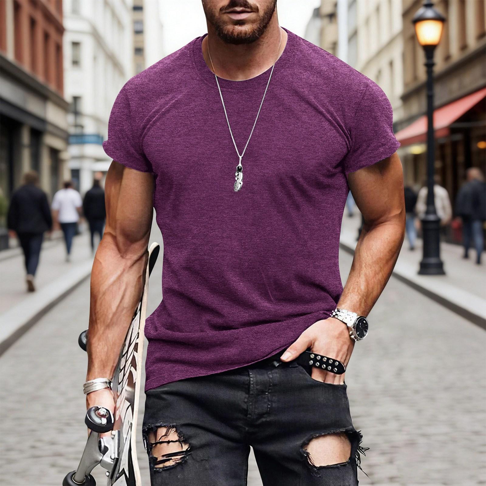 

Men s Short-sleeved Fitted -color Shirt M