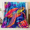 Ocean Voyager Flannel Throw Blanket Soft Sea Turtle Design All Season Cozy Comfort for Marine Life Theme Gift