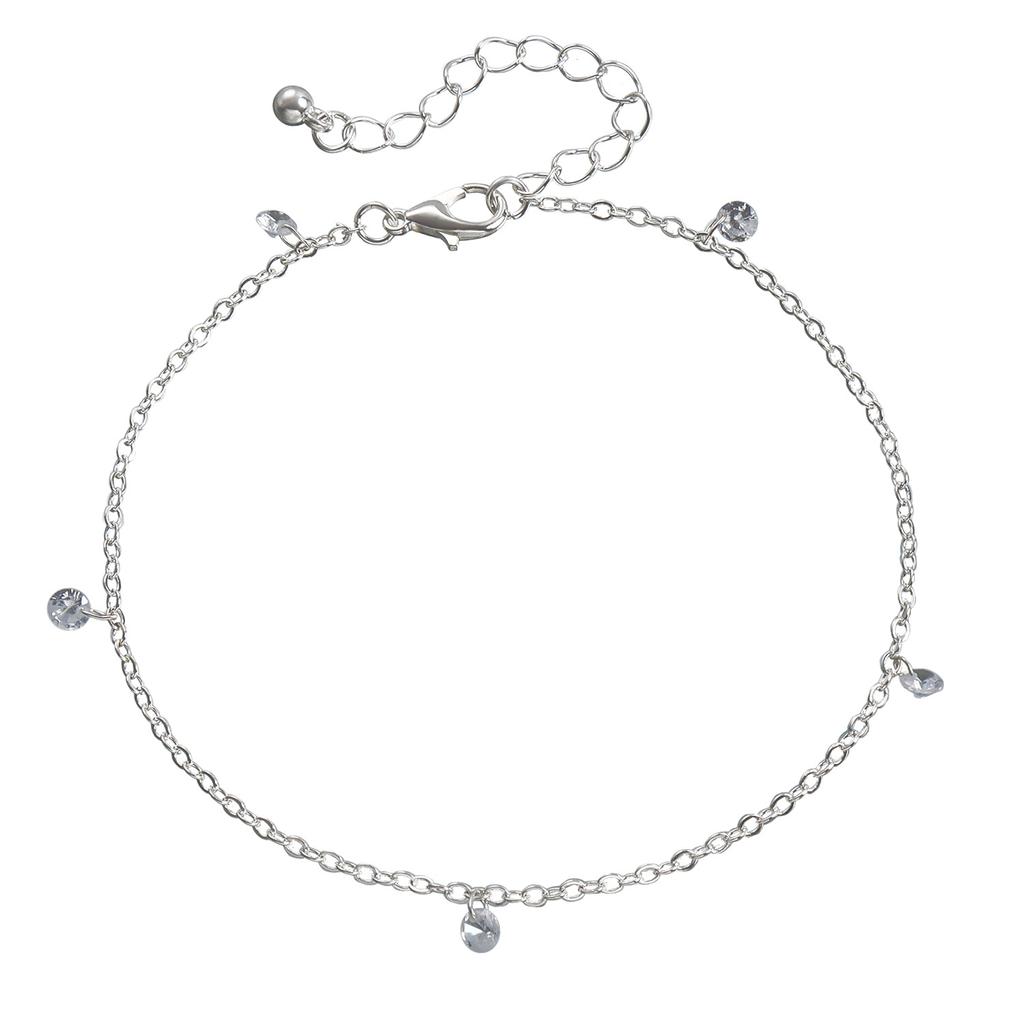 Accessories, Metal Chain Beach Anklets, Bohemian Fashion Rhinestone Feet