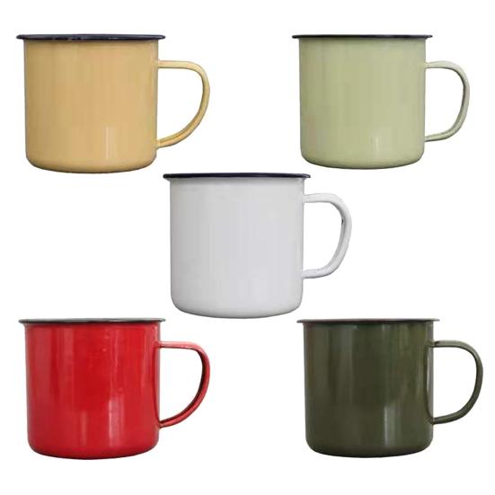 120/240/350/500ML Vintage Enamel Mug with Handle Heat-resistant Large Capacity Tea Milk Water Coffee Drinking Cup Retro Decoration