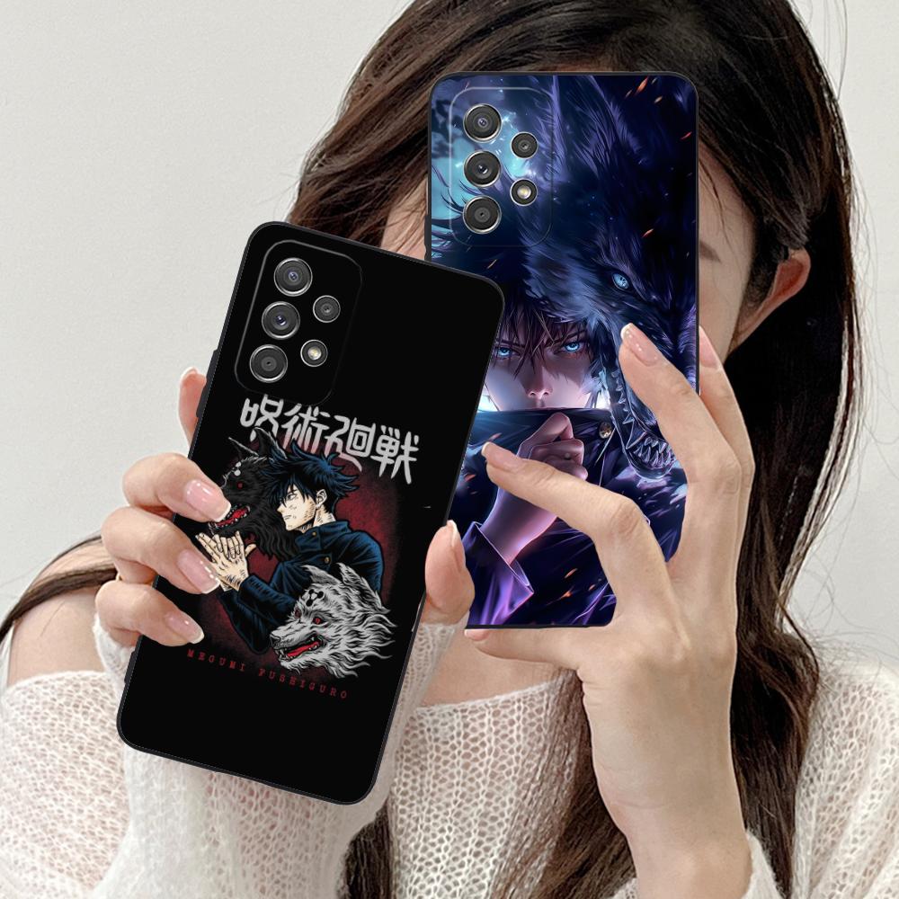 Custodia per Cellulare Megumi di Jujutsu Kaisen per Samsung Galaxy M55 54 42 35 34 33 32 23 22 15 14 13 12 F55 5G Copertura Colorata Cover