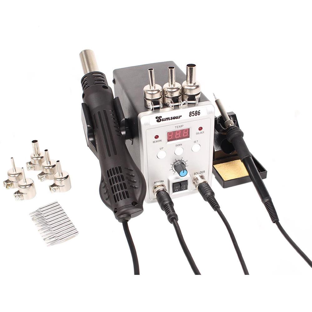 8586 760W 220V 2 in 1 Soldering Station Hot Air Gun Solder Iron SMD BGA Rework Desoldering Welding Repair Tools