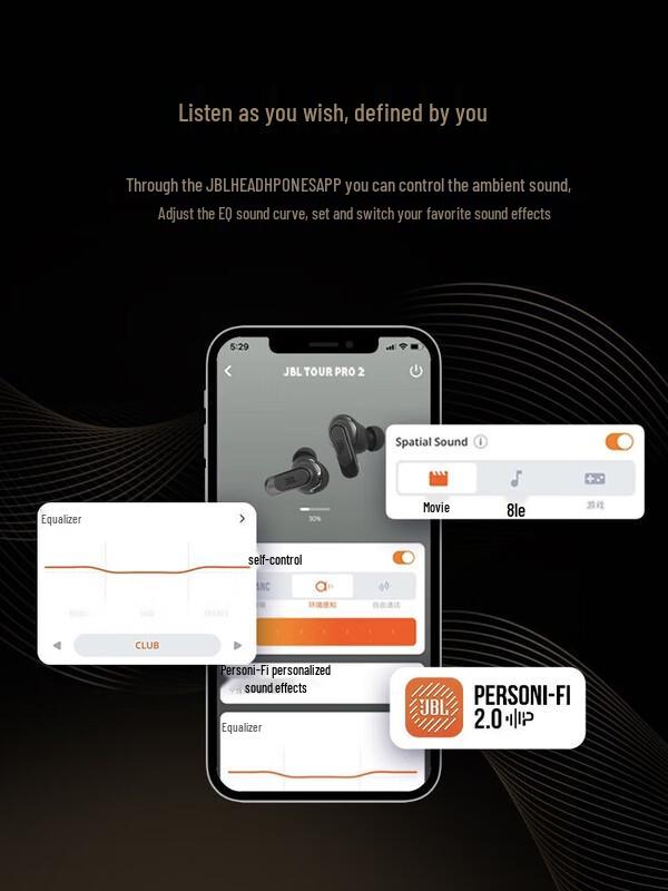 JBL TOUR PRO2 Wireless Noise-Cancelling Earbuds with LCD Smart Screen