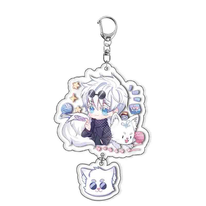 Cartoon Jujutsu Kaisen Acrylic Keychain Pendant Anime Peripheral Itadori Yuji Fushiguro Megumi Kugisaki Nobara Satoru Gojo Pendant Keyring