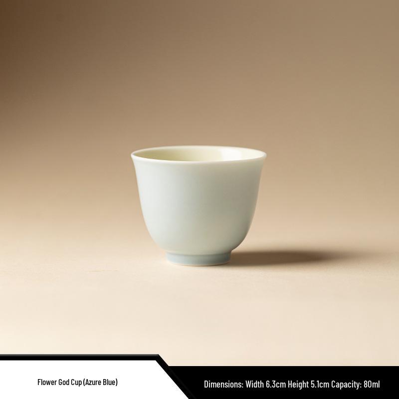 Colored Glaze Floral Tea Cup for Women - Ceramic Kung Fu Tea Tasting Cup for Home Use