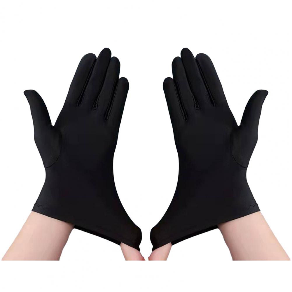 1 Pair Winter Gloves Five Fingers Solid Color Elastic Sun Stage Performance Auction Ritual Girl Gloves Spring Gloves