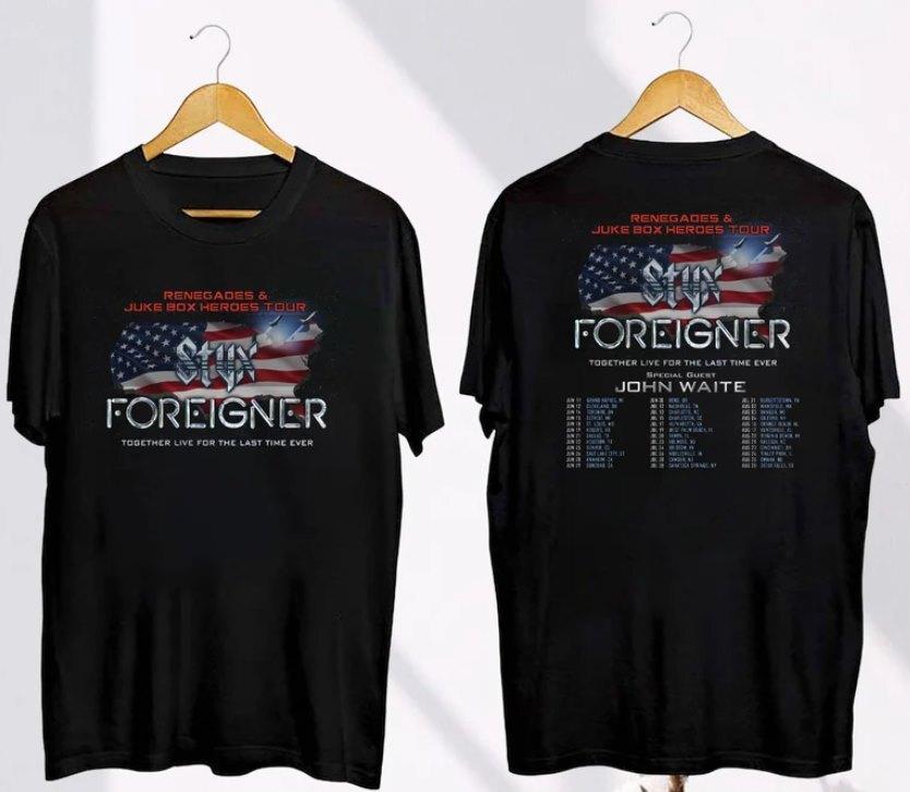 Graphic Styx Band Tour 2026 Shirt 2026 Styx And Foreigner Band ConcerT-shirt M