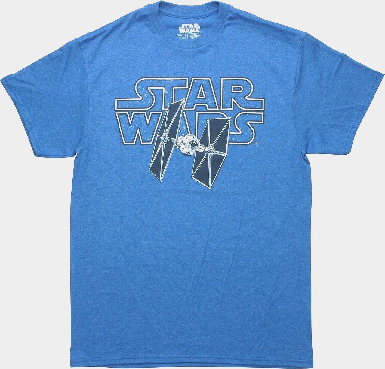 Star Wars Mens Tie Fighter Heather Royal Blue Tee Shirt New Medium S
