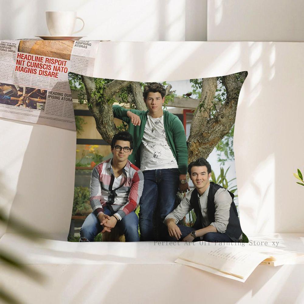 Band J-JONAS B-BROTHERS Pillow Case Square Pillow Cushion Cover Bedroom Sofa Room Decoration Casual Pillow Cover