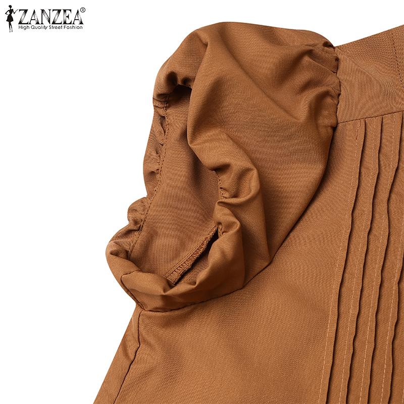 ZANZEA Women Casual V-Neck Summer Short Sleeve Dress