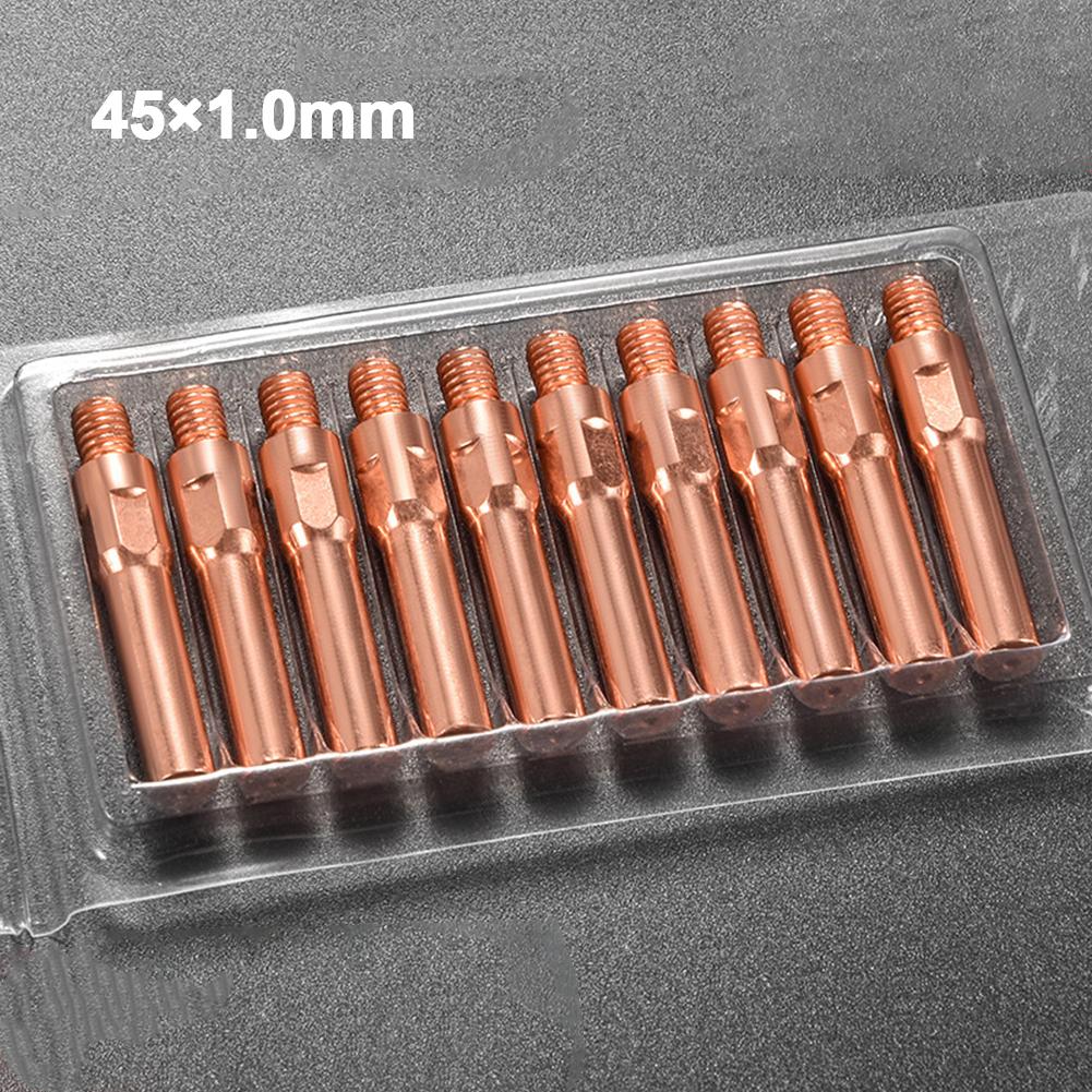 10pcs 0.8/1.0/1.2/1.4mm Conductive Tips Replacement Parts For Welding Machine Accessories Smooth Wire Feeding