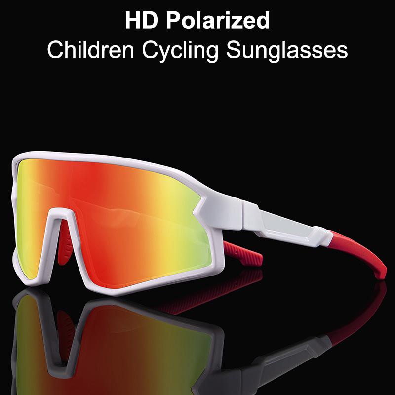 HD Polarized Children Cycling Sunglasses Big Frame Anti-Fog UV Protection Bicycle Glasses Photochromic Riding Diving Goggles