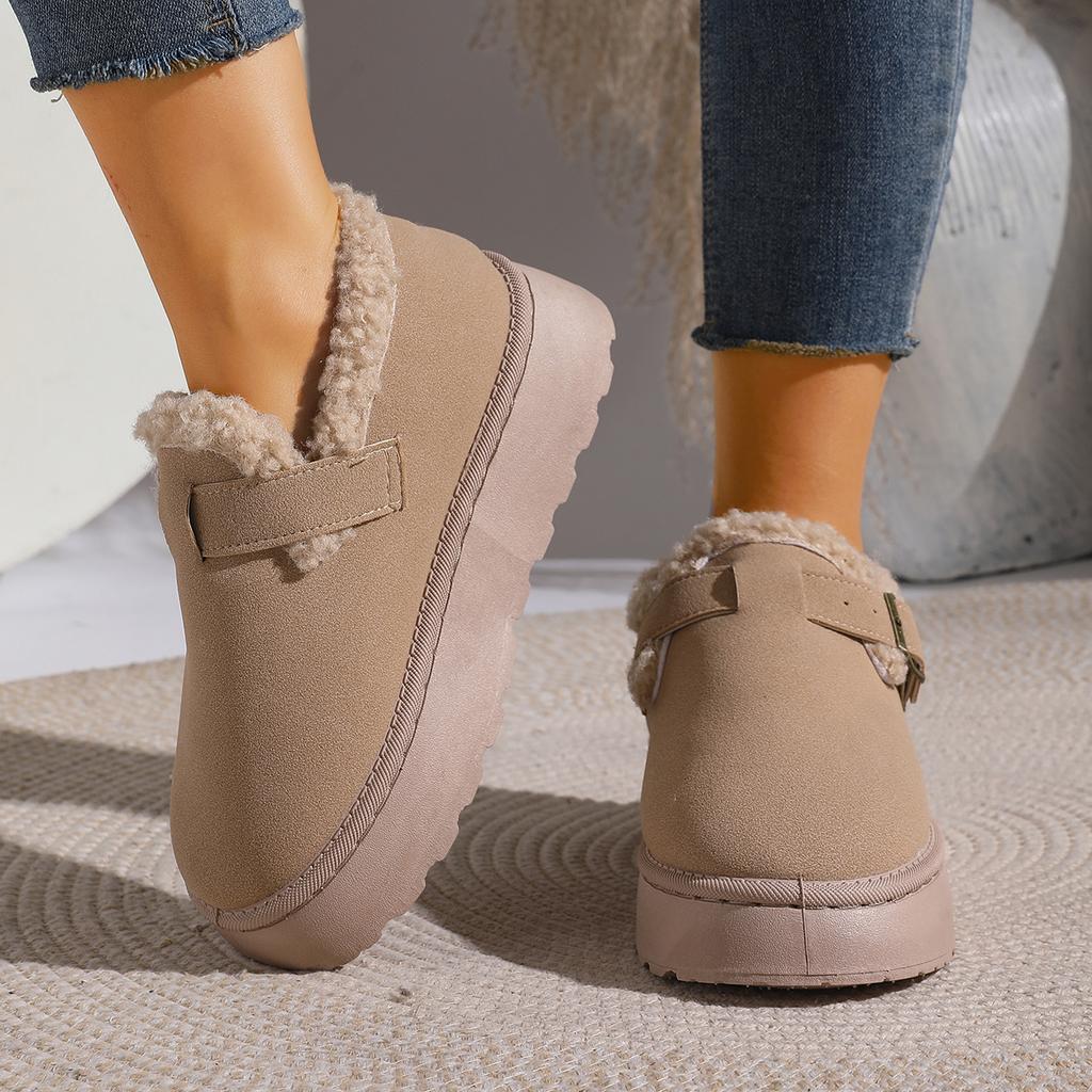 Autumn Winter Thick Sole Plush Women's Snow Boots Comfortable Warm Round Toe Ankle Boots Woman Platform Cotton Shoes