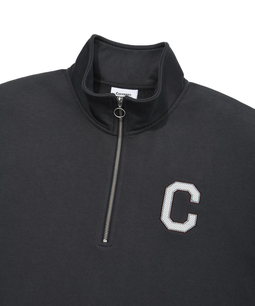 COVERNAT C Logo Half Zip Sweatshirt Charcoal