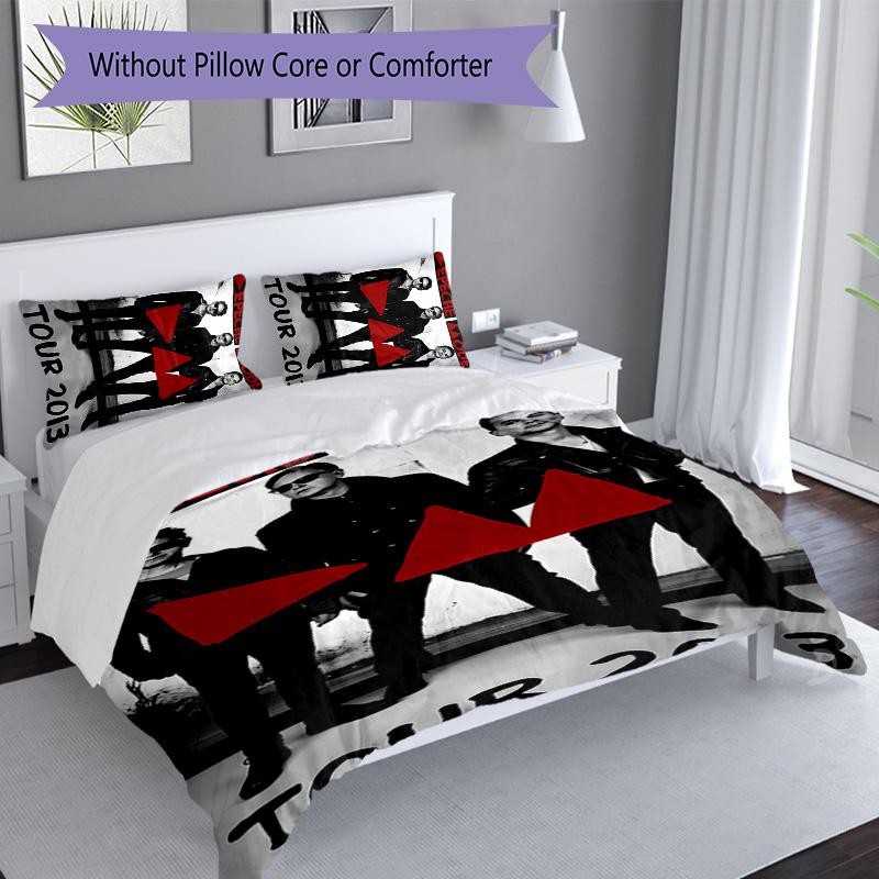 3pcs Depeches Band Mode pattern bedding set duvet cover set includes duvet cover &pillowcases, perfect all season bedroom decoration & gift