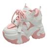 Fashion 10.5CM Women Casual Leather Sneaker Autumn Lace Up High Platform Shoes Thick Sole Sport Dad Shoes Woman Sneakers Chaussure Femme