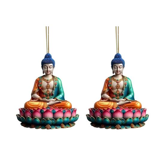 Yousheng 2D Acrylic Jesus Christ Ornament Car Rearview Mirror Hanging Decor Auto Interior Religious Gift for Christian Retro Faith Accessories