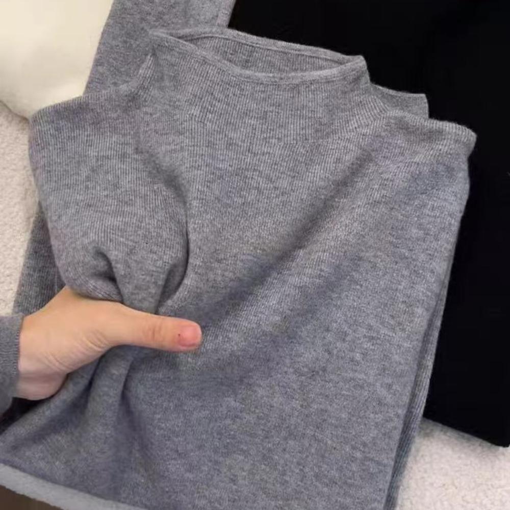 Il Nuovo Stile Autunnale di Maglione Lavorato a Maglia di Alta Gamma, Elegante, a Girocollo, Morbido e a Maniche Lunghe È un Maglione Leggermente Formoso e Snellente per Donne
