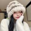 Plush Bucket Hat Cute Female Hats Portable Winter Knitted Hat  Autumn/Winter