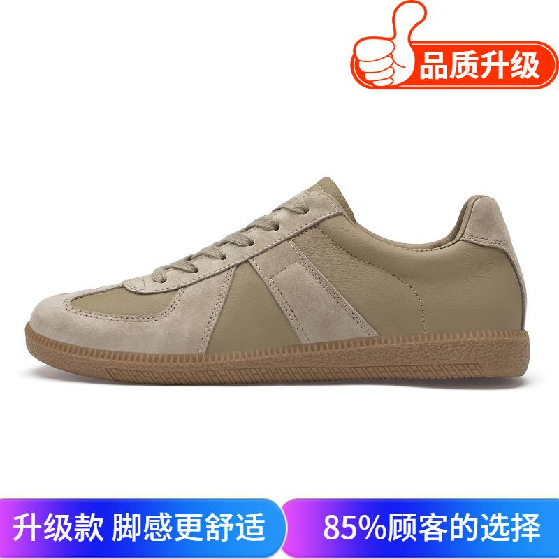 European and American men's shoes 2025 summer new light and comfortable lace-up board shoes soft sole leather surface waterproof and wear-resistant c