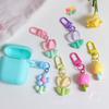 Resin Tulip Keychain Pendant Flower Girl Heart Cute Bag Ornament Headphone Key Case Decoration