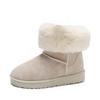 Fashion Women's Snow Boots Elegant With Low Heels Round Toe Plus Warm Shoes for Woman Chic Demi-season Gyaru on Offer Pu No Slipery Y2k