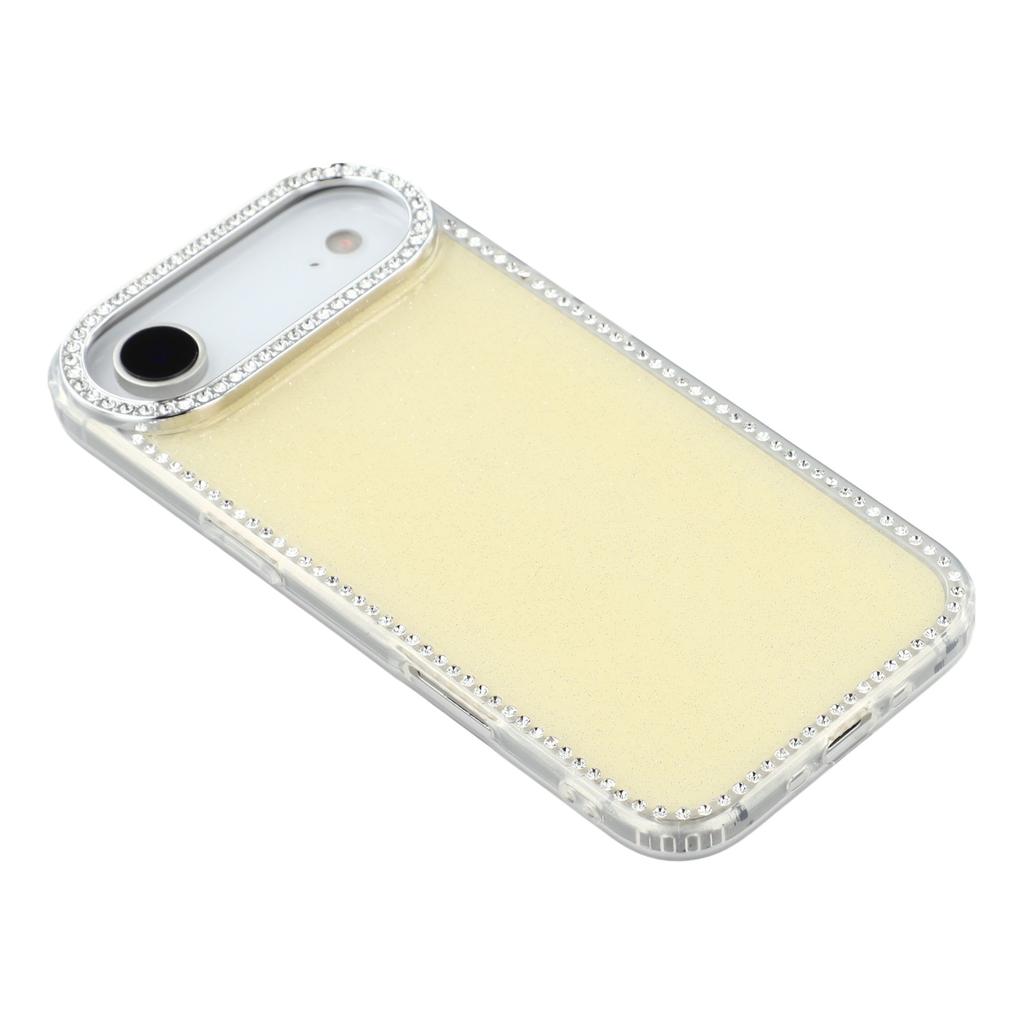 For iPhone 17 Air Case Rhinestone Edge Glitter Back TPU+PC IMD Phone Cover