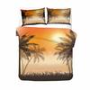 Breathable Durable Queen King Quilt Comforter Scenery Tree Bedroom Beach Ocean Bed Linens Bedclothes Size Sets