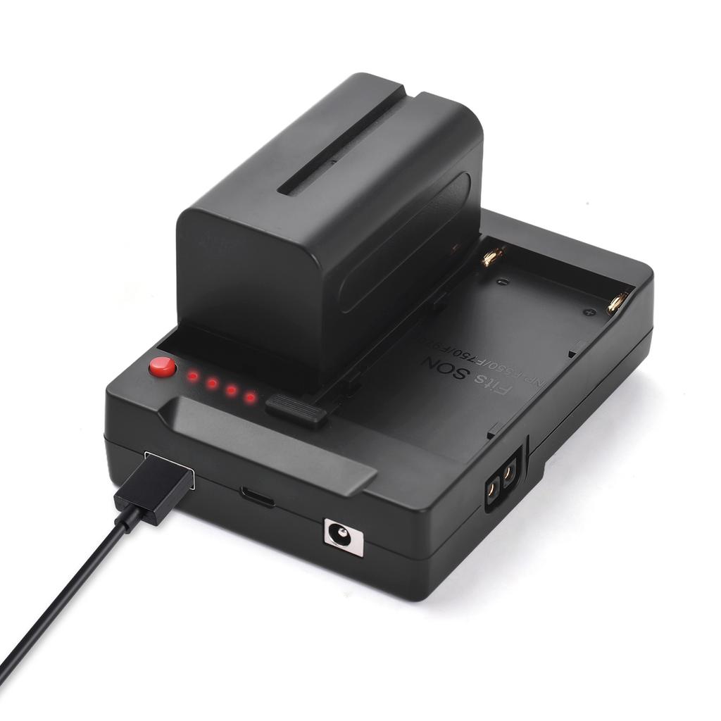 NP-F970 F750 F550 Battery Plate to V-Lock V-Mount Buckle Bracket Adapter with USB-A/ Type-C/ / D-TAP Outputs Np to V Mount