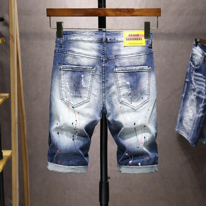Buy Motocycle Jeans Men Denim Shorts 