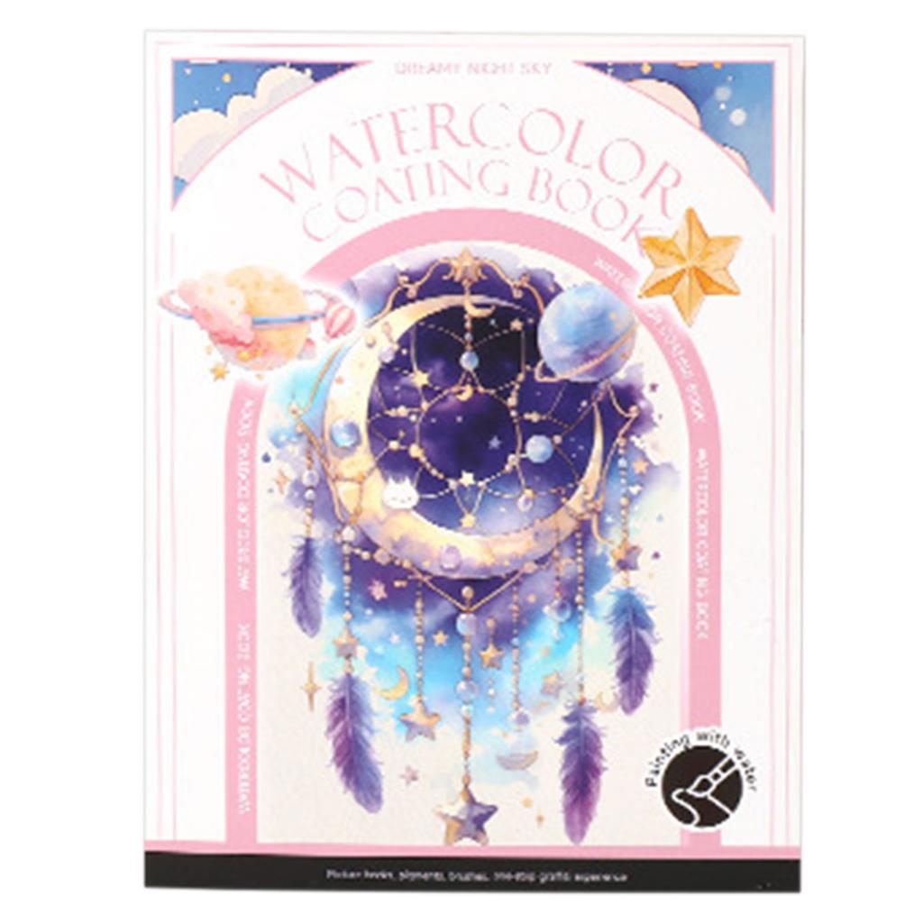 Watercolor Coloring Books Tri-Fold Art Built-In Palettes DIY Watercolor Journal Foldable Painting Pad Self-Contained Pigments