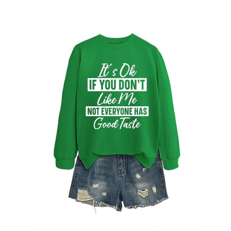 Womens Loose Fit Cotton Hoodie With Print Design Winter Casual Wear
