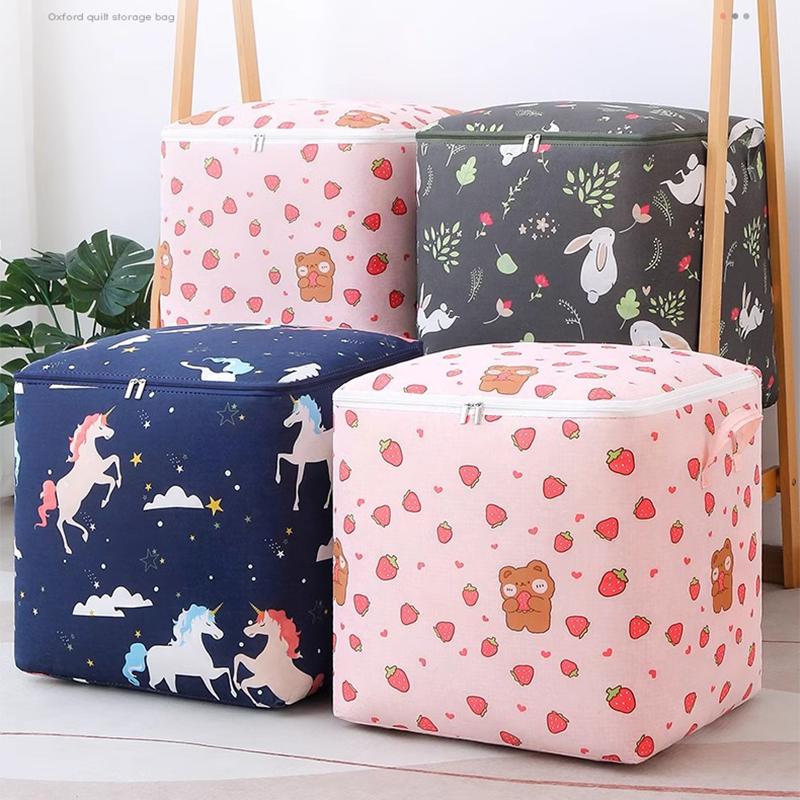 Clothing Storage Bag Large Capacity Portable Clothings Sheet Storages Bags Bedroom Foldable Dust-proof Sheet Zipper Bags