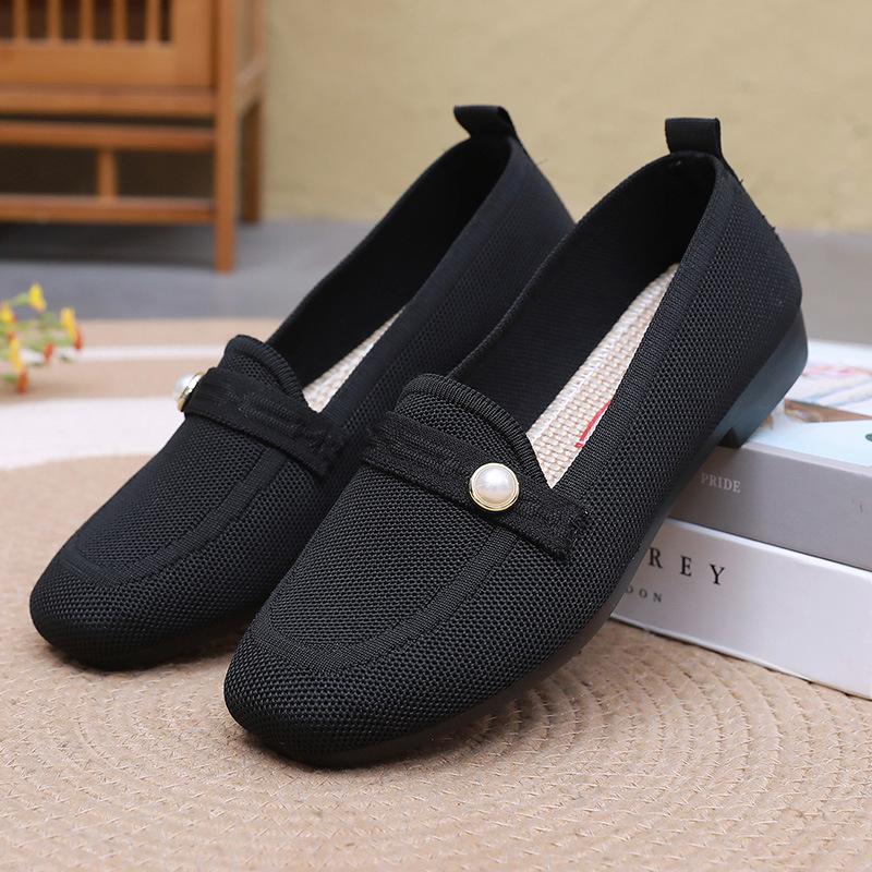 Shoes Women's Spring and Autumn Casual Women's Shoes Flat Bottom Shallow Mouth One Pedal Mother Shoes Women's Shoes Soft Sole Non-slip Not Tired Feet