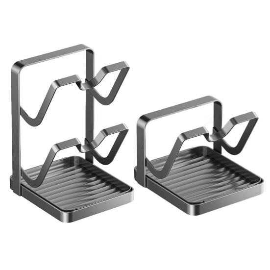 Countertop Pot Lid Kitchen Organizer with Spoon Pot Lid Holder While Cooking Rest Carbon Steel