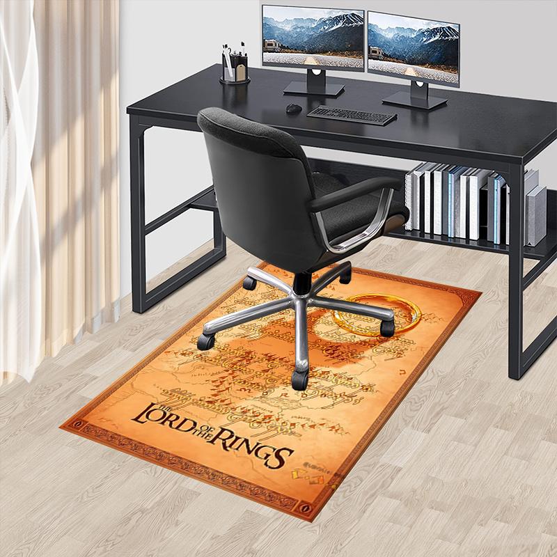 

Middle-earth,The One Ring Polyester Office Carpet Chair Mats, Home Decor Dormitory Floor Protector with Anti-Skid Backing, Large Area Covera 60cm by 90cm